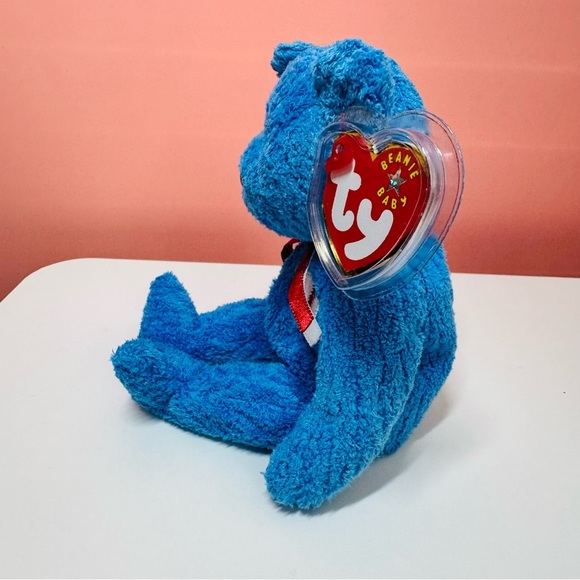 TY Beanie Baby Addison Bear - 2001 Blue Baseball Plush - Picture 4 of 11